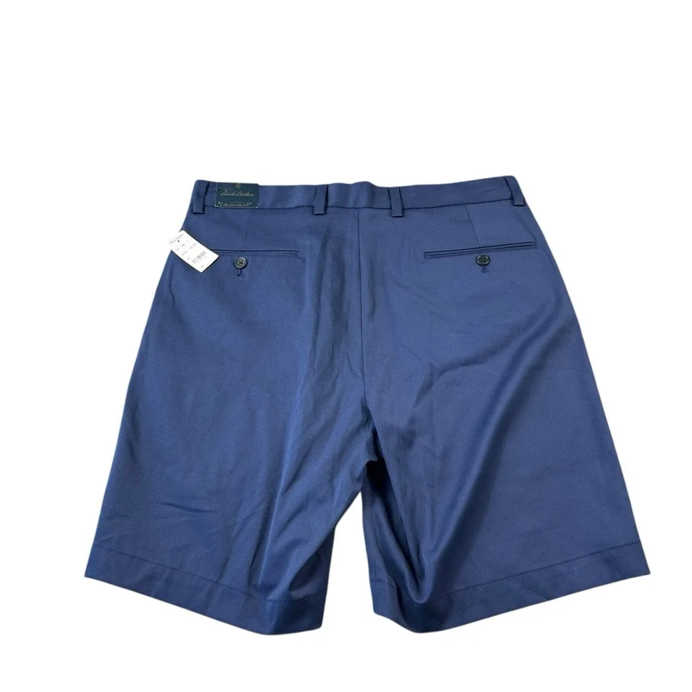 Brooks Brothers Navy Blue Stretch‎ Performance Men's Plain Front Chino Short 34